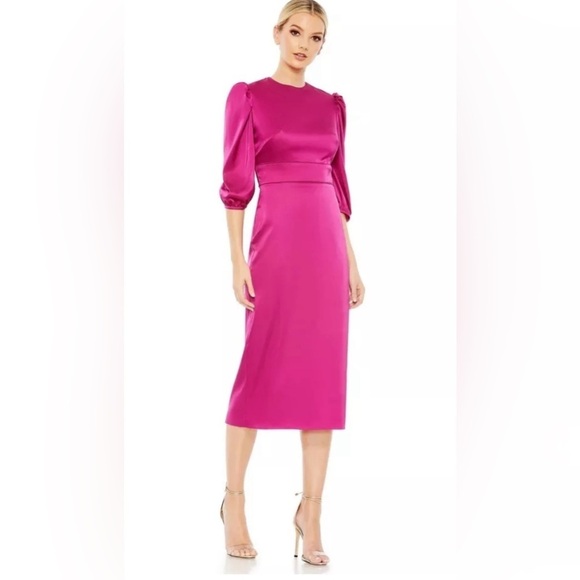 Mac Duggal 26927 NWT  High Neck Midi Dress - Picture 1 of 7